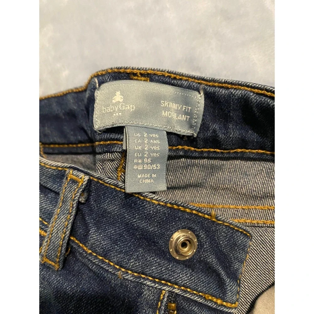 Baby Gap Toddler Jeans Lot 2T 18-24M Skinny Straight Blue Denim Distressed Kids